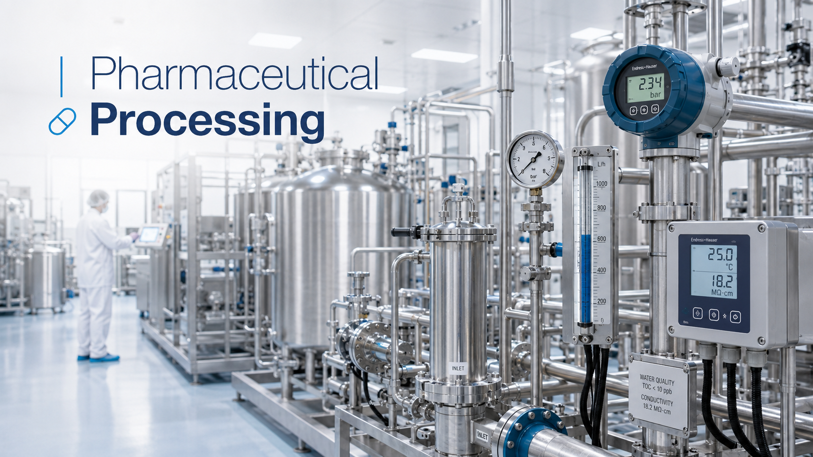 Pharmaceutical processing instrumentation